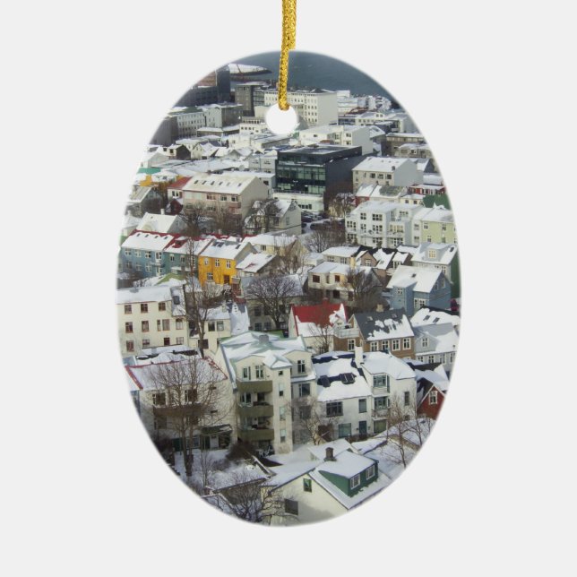 Reykjavik island julgransprydnad keramik (Framsidan)