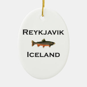 Reykjavik island julgransprydnad keramik