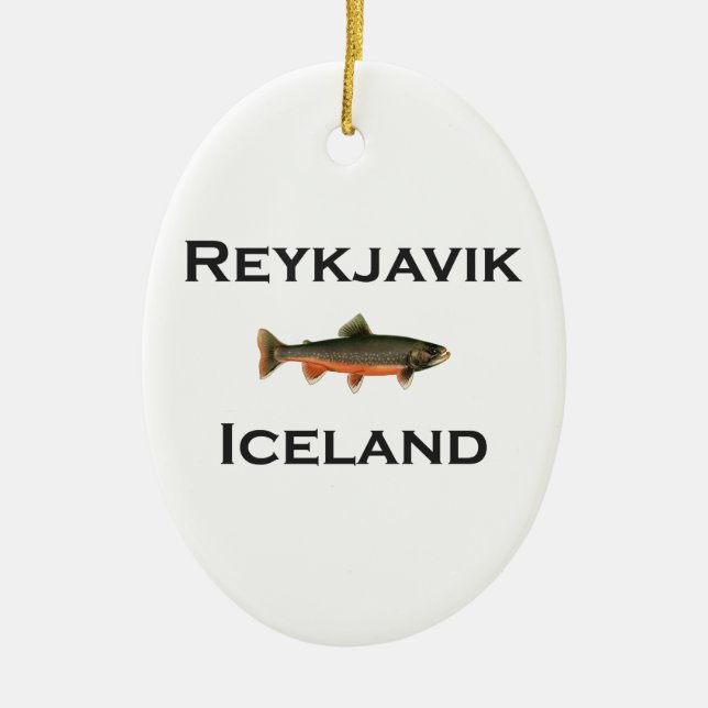 Reykjavik island julgransprydnad keramik (Framsidan)