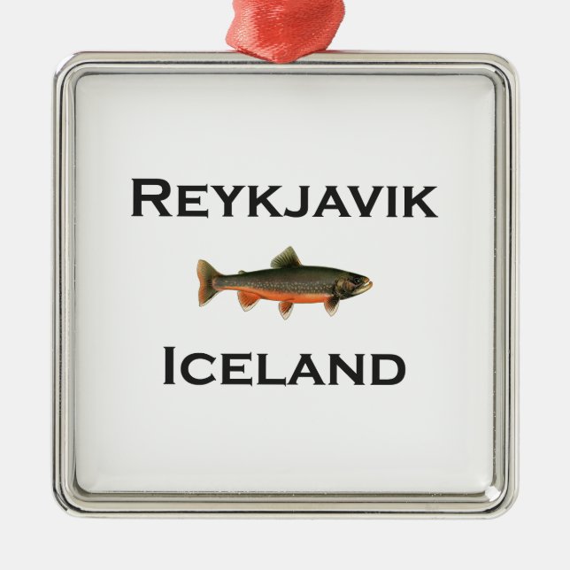 Reykjavik island julgransprydnad metall (Framsidan)