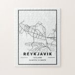 Reykjavik Island Karta | Minimalistisk Mod Pussel<br><div class="desc">Coolans moderna minimalistiska karta art - Reykjavik-Islandet</div>