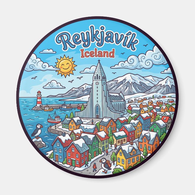 Reykjavík Island Magnet (Framsidan)
