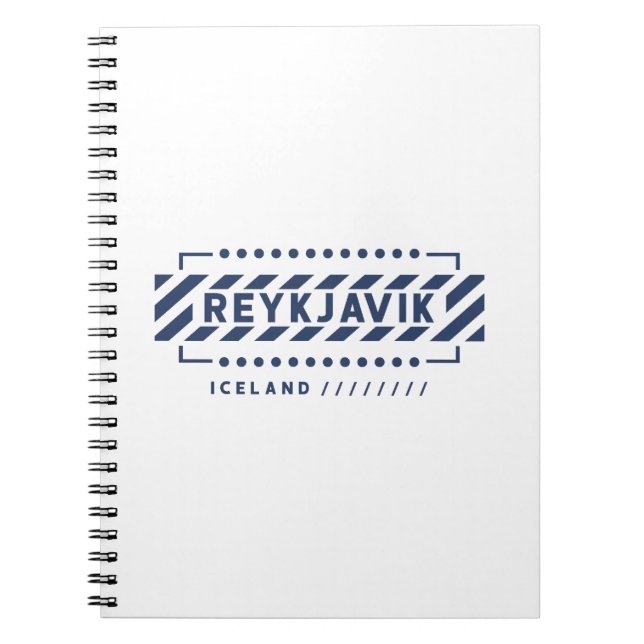 Reykjavik Island Modern Geometrisk Design Anteckningsbok (Framsidan)
