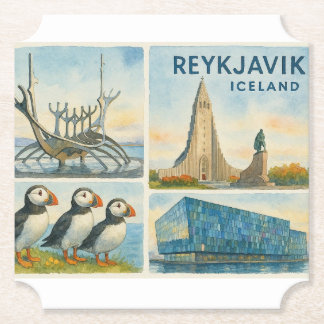 Reykjavik Island multivy Underlägg Papper