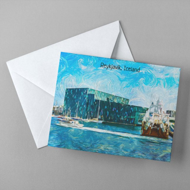 Reykjavik Island Oil Paint Vykort (reykjavik iceland oil paint postcard)