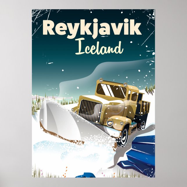 Reykjavik Island resa tryck (Framsidan)
