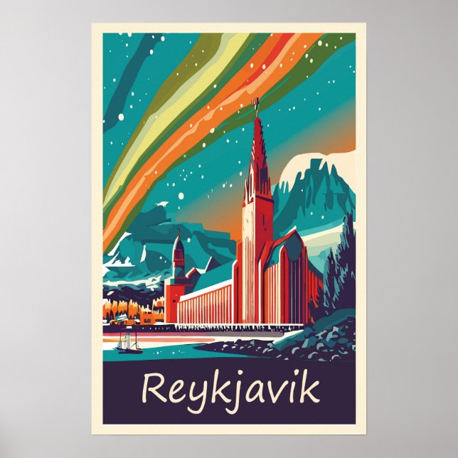 Reykjavik, Island, reseaffisch Poster (Framsidan)