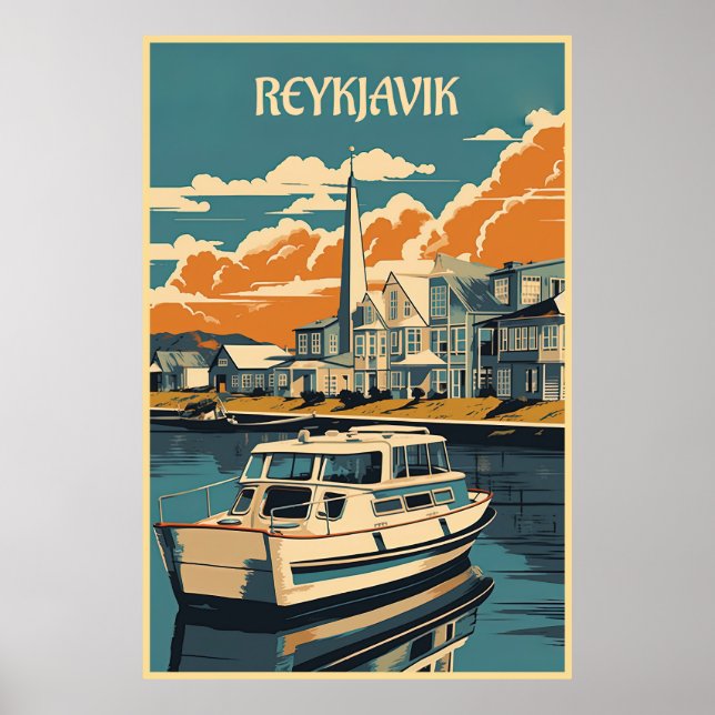 Reykjavik, Island, resor Poster (Framsidan)