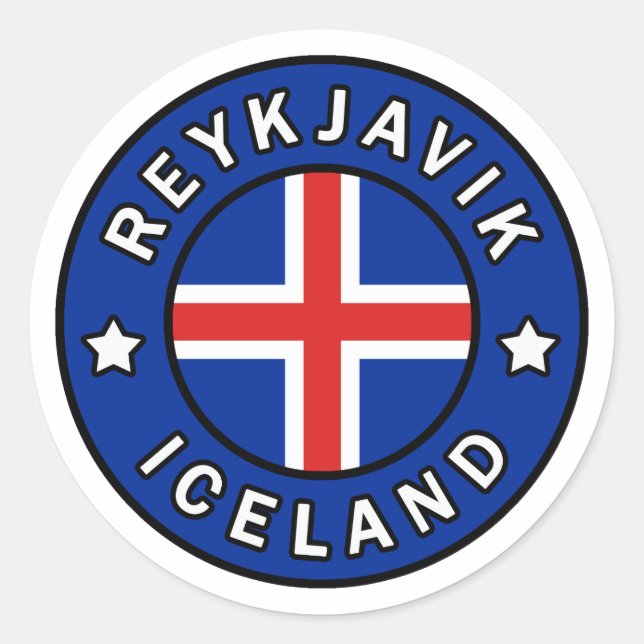 Reykjavik island runt klistermärke (Framsida)