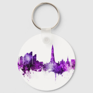 Reykjavik Island Skyline Lila Nyckelring