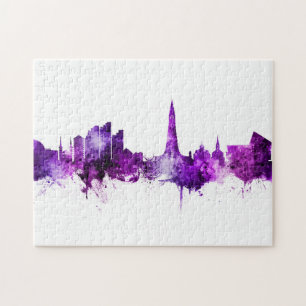 Reykjavik Island Skyline Lila Pussel