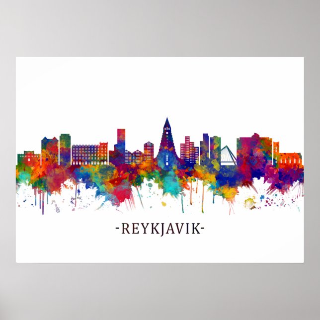 Reykjavik Island Skyline Poster (Framsidan)