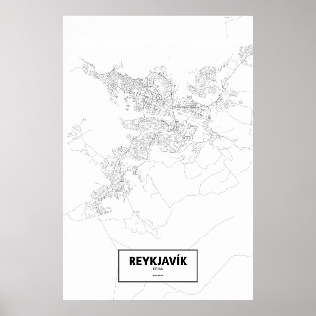 Reykjavik, Island (svartvitt) Poster (Framsidan)
