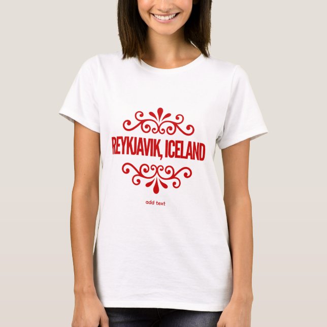 Reykjavik, Island T Shirt (Framsida)