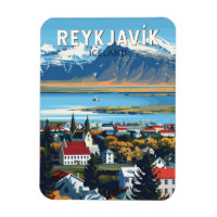 Reykjavík Island Travel Art Vintage