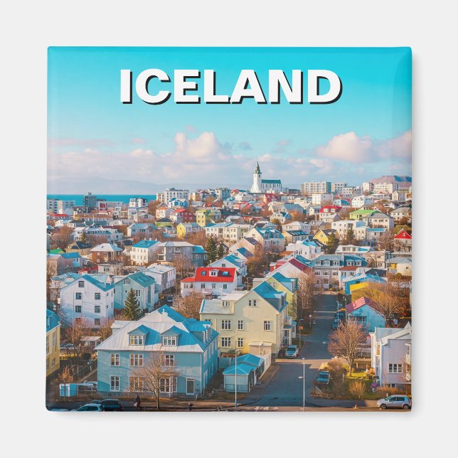 Reykjavík Island Travel Magnet (Framsidan)