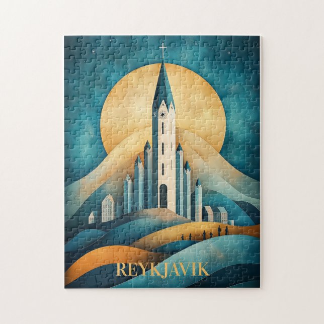 Reykjavik Island Travel Pussel (Vertikal)