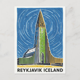 Reykjavík Island Travel Vykort