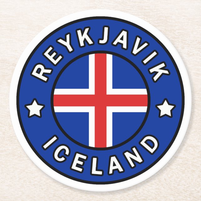 Reykjavik Island Underlägg Papper Rund (Framsidan)