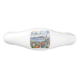 Reykjavik Island vattenfärg souvenir Handtag