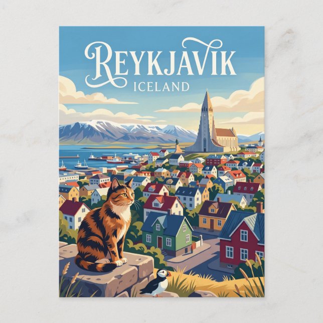 Reykjavik Island Vykort (Framsida)
