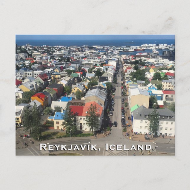 Reykjavík, Island vykort (Framsida)
