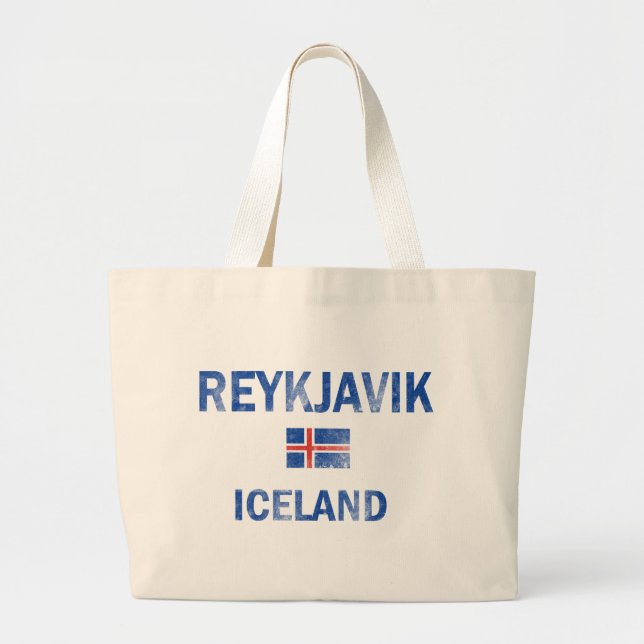 Reykjavik islanddesigner jumbo tygkasse (Framsidan)