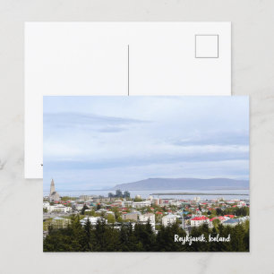 Reykjavik-Islandet Cityscape Photo Text-vykort Vykort