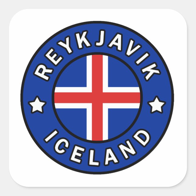 Reykjavik-Islandet Fyrkantigt Klistermärke (Framsida)