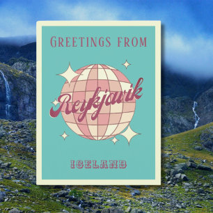 Reykjavik-Islandet helgdag Retro Vintage vykort
