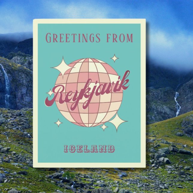 Reykjavik-Islandet helgdag Retro Vintage vykort (Skapare uppladdad)