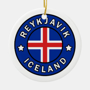 Reykjavik-Islandet Julgransprydnad Keramik