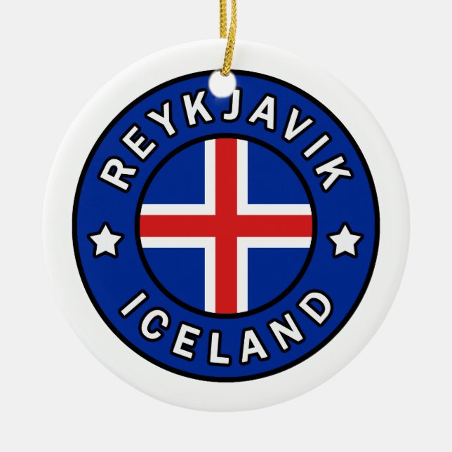 Reykjavik-Islandet Julgransprydnad Keramik (Framsidan)