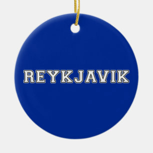 Reykjavik-Islandet Julgransprydnad Keramik
