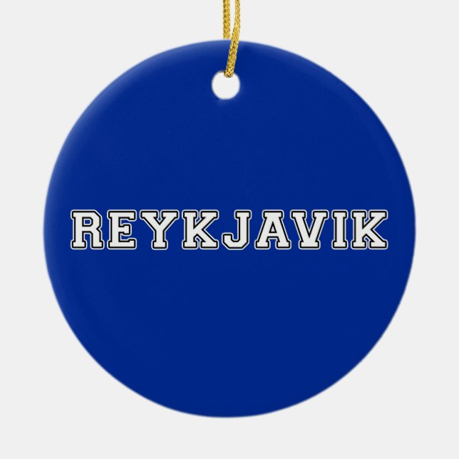 Reykjavik-Islandet Julgransprydnad Keramik (Framsidan)