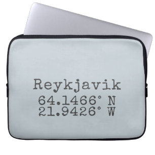 Reykjavik-Islandet Latitude Longitud Laptop Fodral