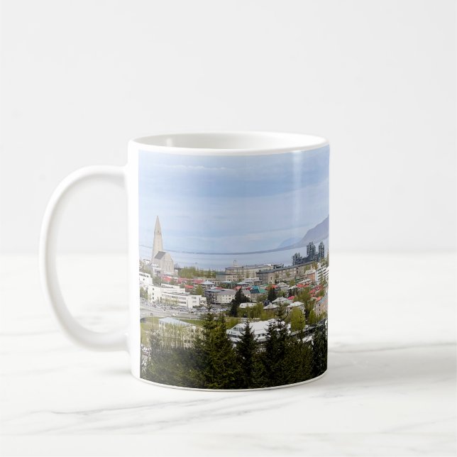 Reykjavik-Islandet Ligcape Esja Photo Kaffemugg (Vänster)