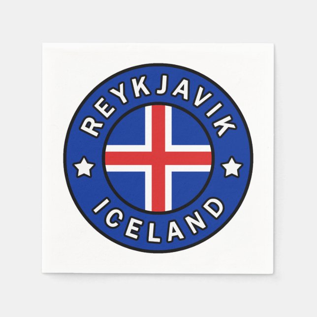 Reykjavik-Islandet Pappersservett (Framsidan)