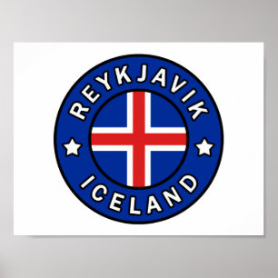 Reykjavik-Islandet Poster