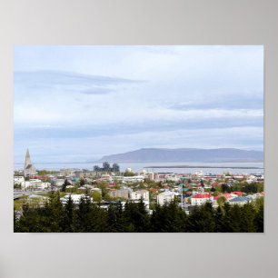 Reykjavik-Islandet Vackert cityscape-foto Poster