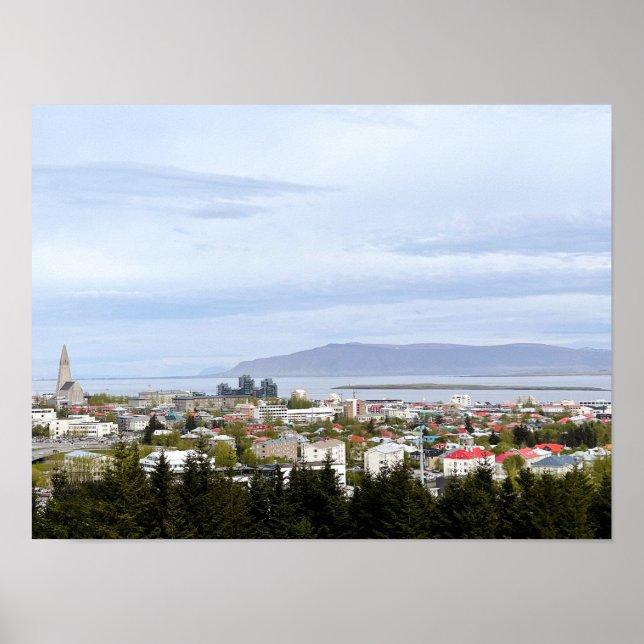 Reykjavik-Islandet Vackert cityscape-foto Poster (Framsidan)