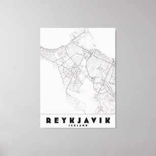Reykjavik Islandia Vintage Reskarta Canvastryck