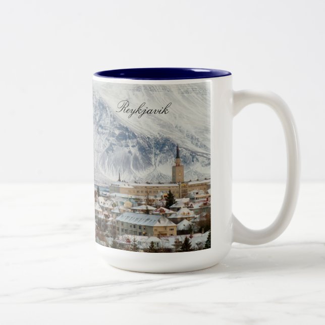 Reykjavik islandmugg Två-Tonad mugg (Höger)