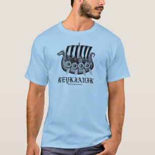 Reykjavik islandt-skjorta med vikings i drekar t shirt