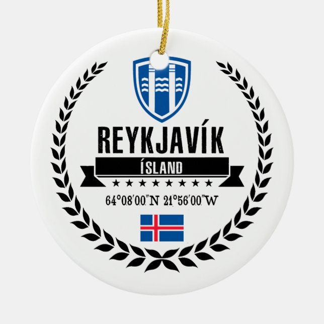 Reykjavík Julgransprydnad Keramik (Framsidan)