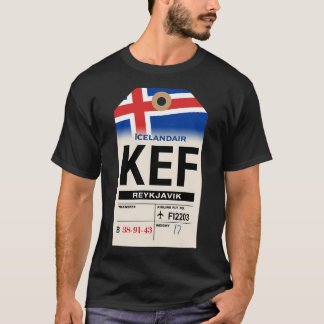 Reykjavik (Kef) Island flygbolags bagagetikett T Shirt