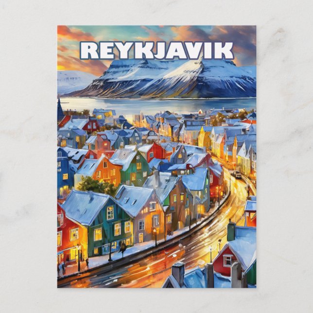 Reykjavík, où la culture et l'art fleurissent vykort (Framsida)