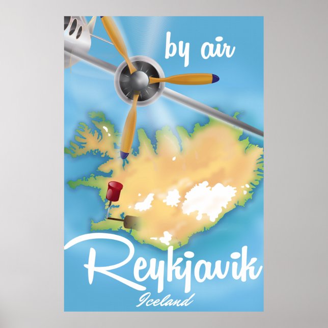 Reykjavik, reseaffisch för Islandets helgdag Poster (Framsidan)