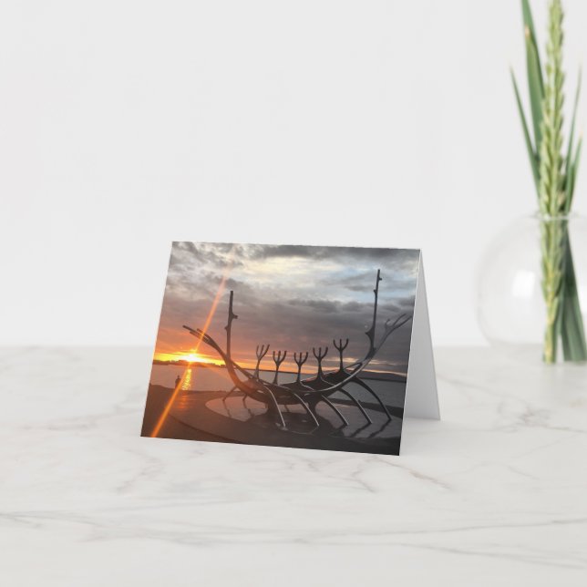 reykjavik solnedgångnotecard kort (Framsida)