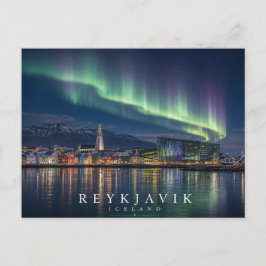 Reykjavík Strandpromenad Hamn Skyline Island Norrs Vykort